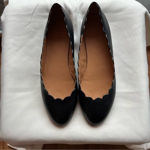 J Crew black leather flats